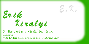 erik kiralyi business card